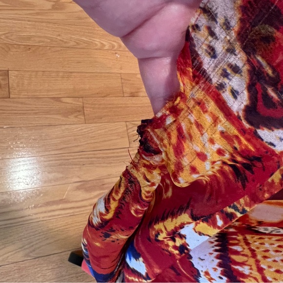 DASH by Kardashian bohemian orange blue yellow 2 piece kaftan dress size medium - Picture 7 of 16